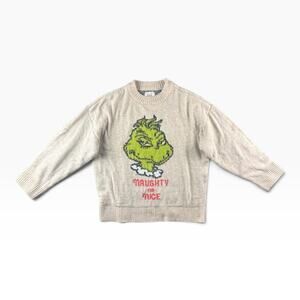 American Eagle Grinch Sweater Womens M Naughty or Nice Christmas Oversized